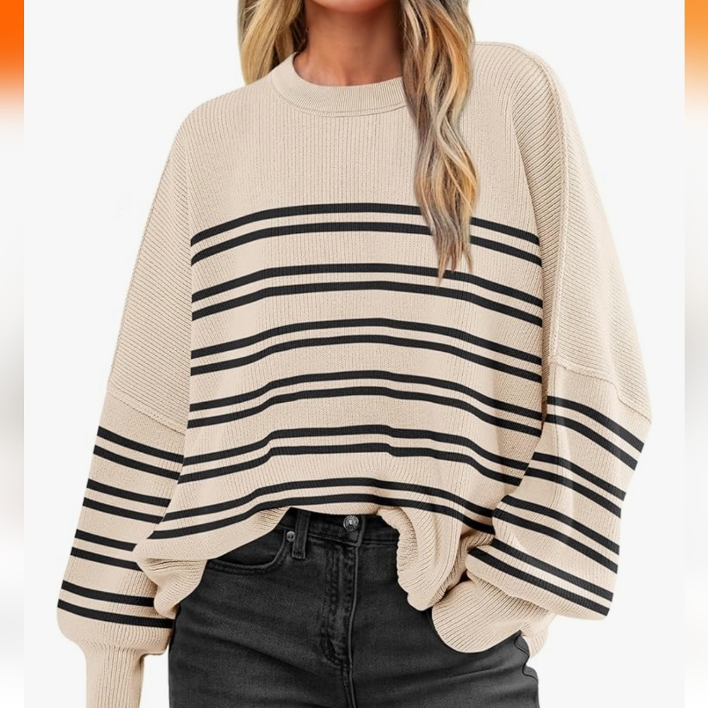 Womens Oversized Sweater   XL Crewneck Batwing Long Sleeve